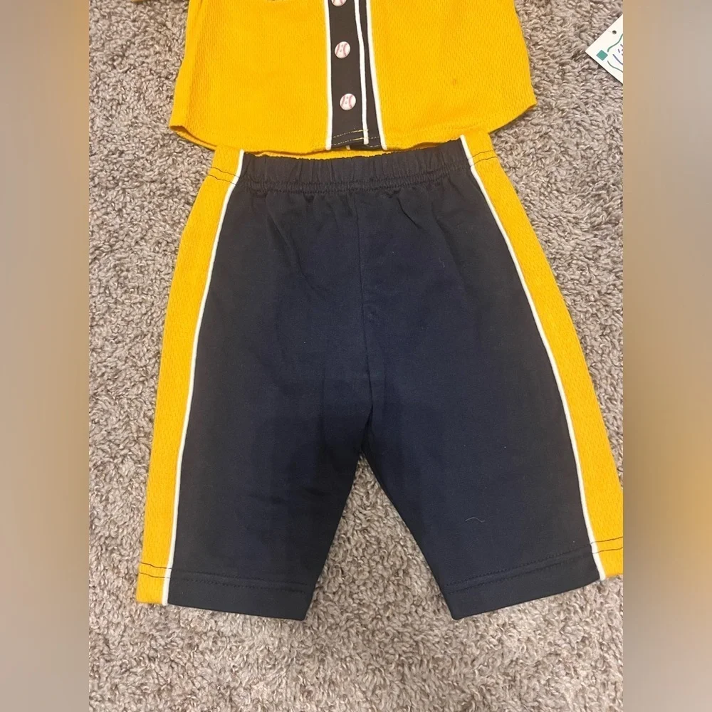 NWT: Vintage Little by Little Two Piece Baseball Set size 3/6 months